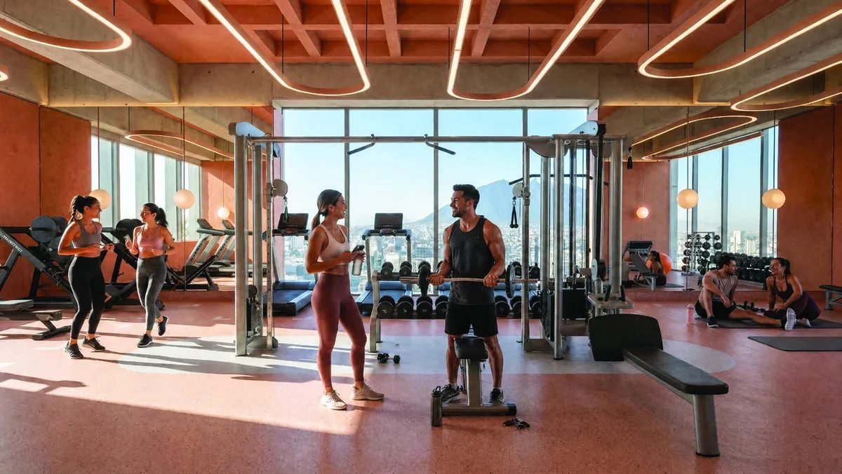 Gimnasio con vista al Cerro de la Silla