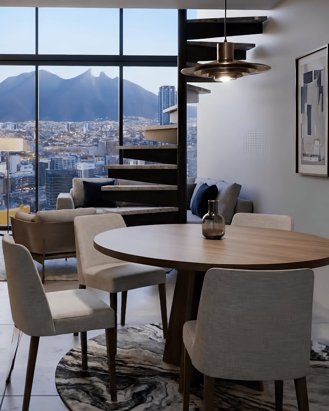 SkyLoft de doble altura con mezzanine en el piso 51